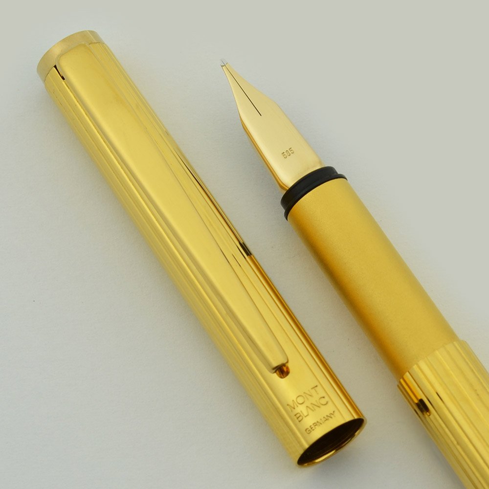 Montblanc Noblesse Fountain Pen - Gold Plated, 1980s, Fine 14k Nib